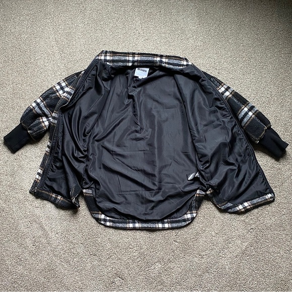 🎉BB DAKOTA Plaid Times Multi Plaid Coat, Women’s SM, Black/Camel/Cream -EVEREVE - Picture 4 of 6